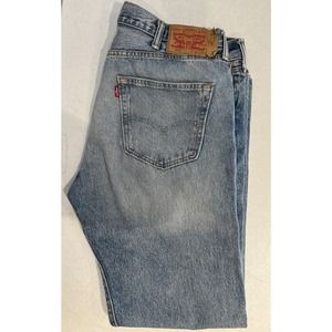 Levis 501 Jeans Mens 38x32 Blue Denim Original Straight Fit Stone Wash Vintage